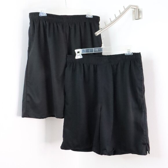 2pc Men's L/XL Tek Gear Zone Pro Black Mesh-Knit Gym Basketball Athletic Shorts - Picture 1 of 10